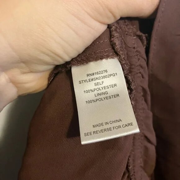 Stitch Fix Le Serein NWT Maroon Pink Pleated Floral Long Sleeve Blouse - Picture 7 of 7